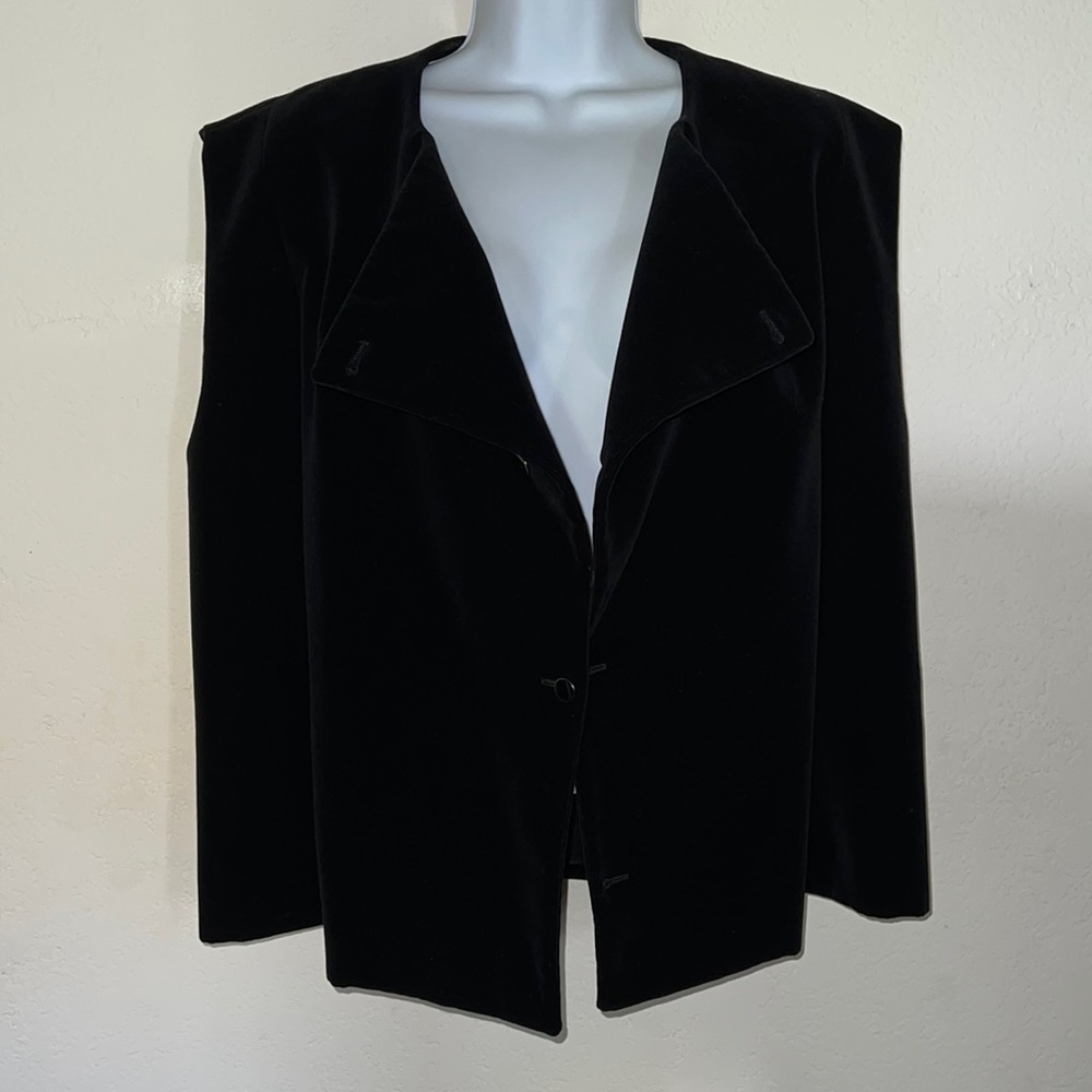 THIERRY MUGLER Black Velvet Sleeveless Top